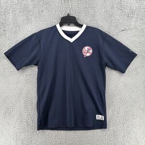 Trufans New‎ York Yankees Embroidered Logo V-Neck Jersey Men’s Sz Small